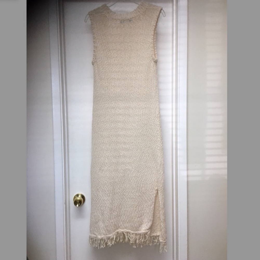 NEW ANTHRO CALLAHAN ISLA IVORY KNIT MIDI DRESS SLITS - Picture 11 of 13